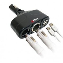 Wagan® Twin USB/DC Sockets Travel Adapter